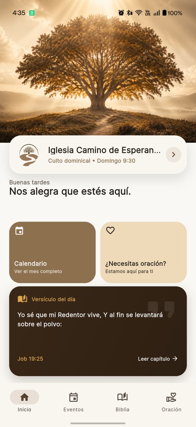 Demo de aplicación para iglesias en español